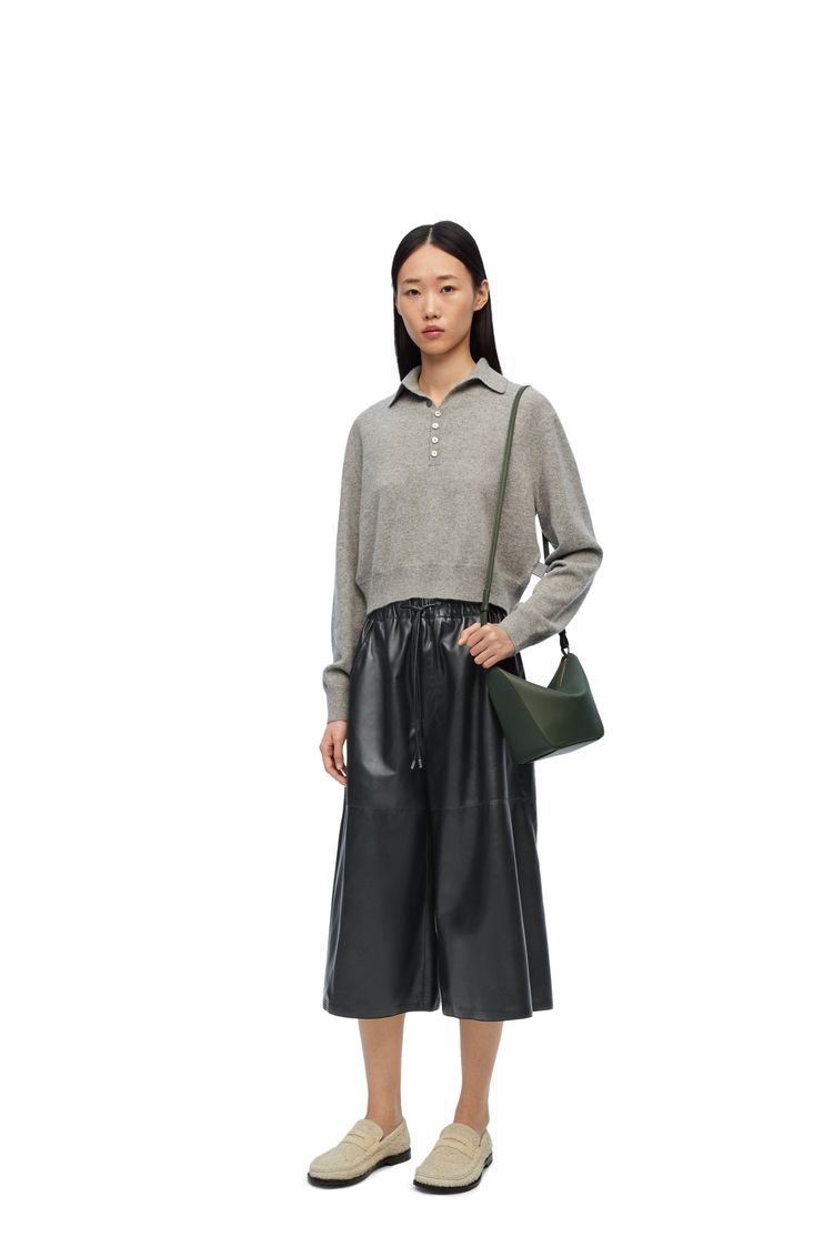 Cropped trousers in nappa lambskin