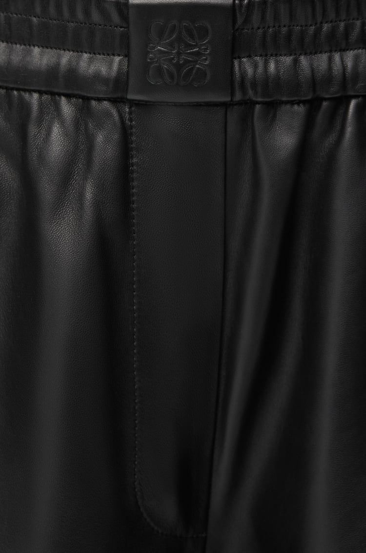 Cropped trousers in nappa lambskin and suede goatskin