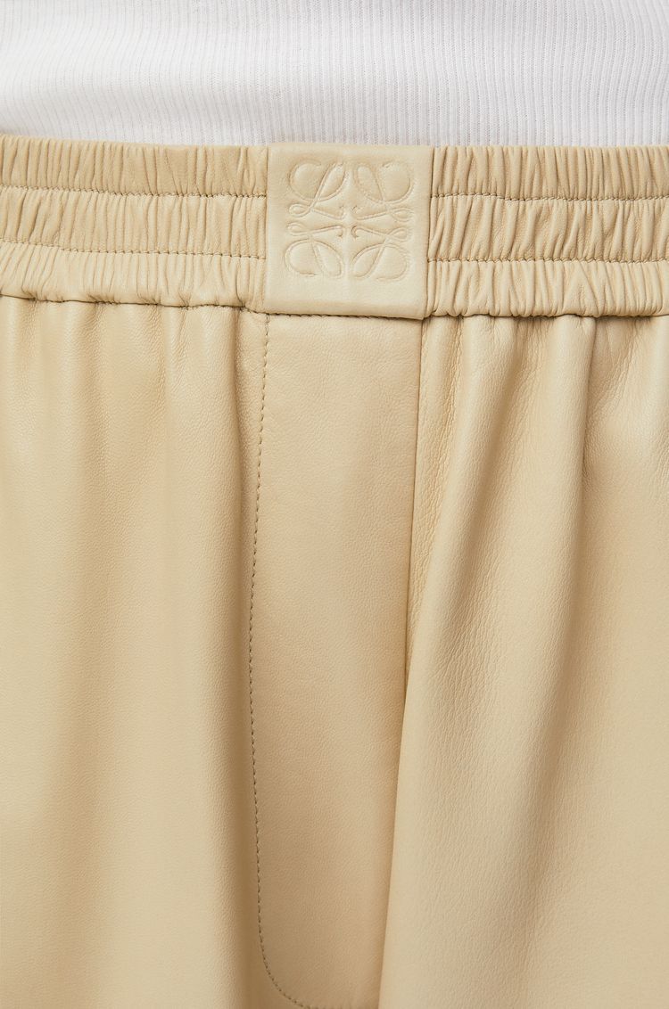 Cropped trousers in nappa lambskin and suede goatskin