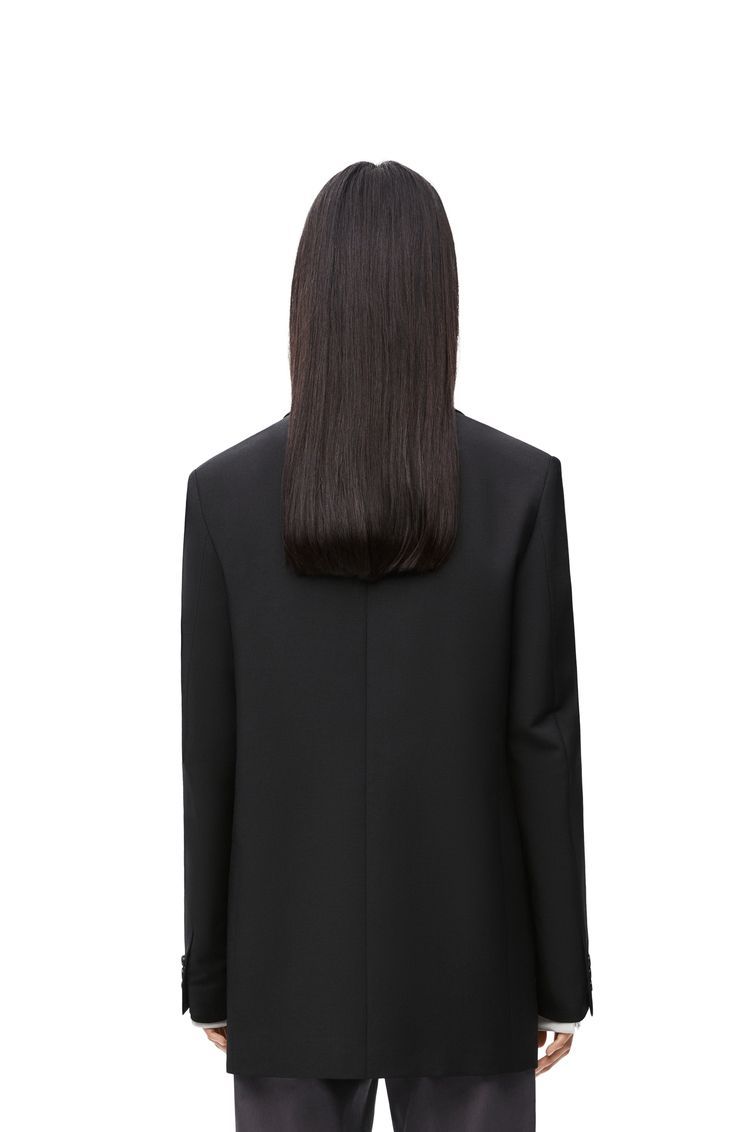 Double breasted jacket in mohair and wool