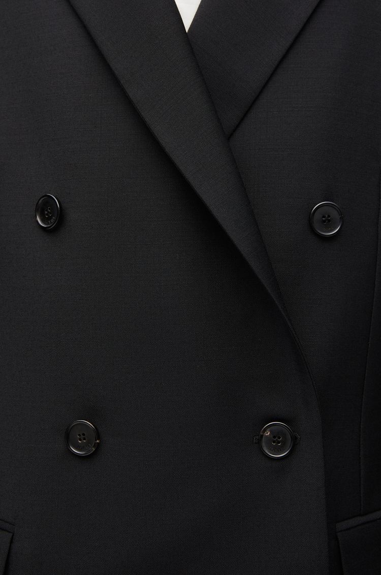 Double breasted jacket in mohair and wool