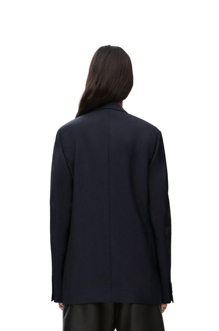 Double breasted jacket in mohair and wool