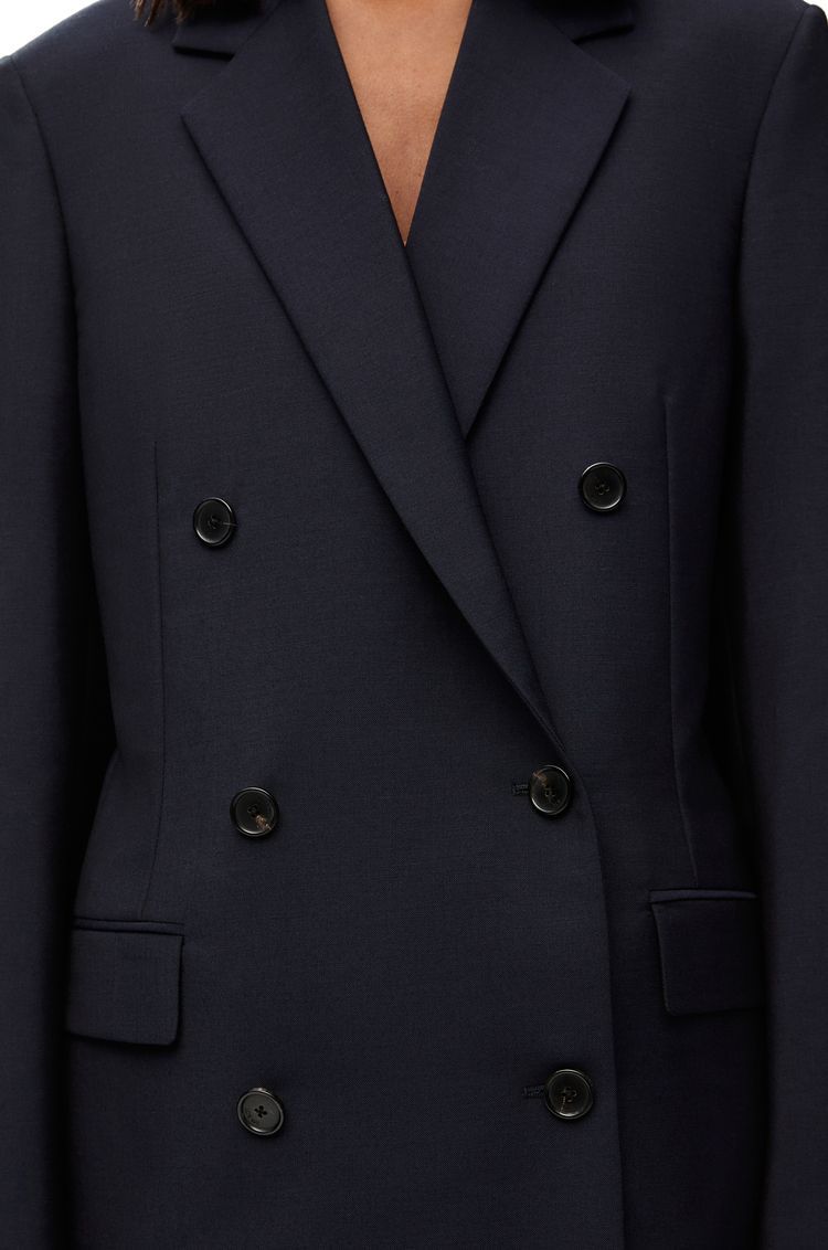 Double breasted jacket in mohair and wool