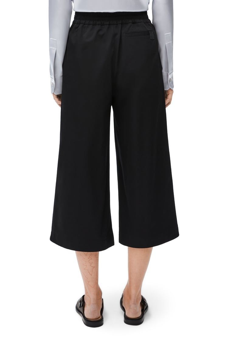 Cropped wrap trousers in cotton