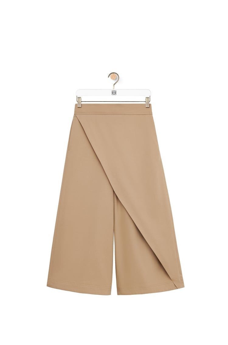 Cropped wrap trousers in cotton