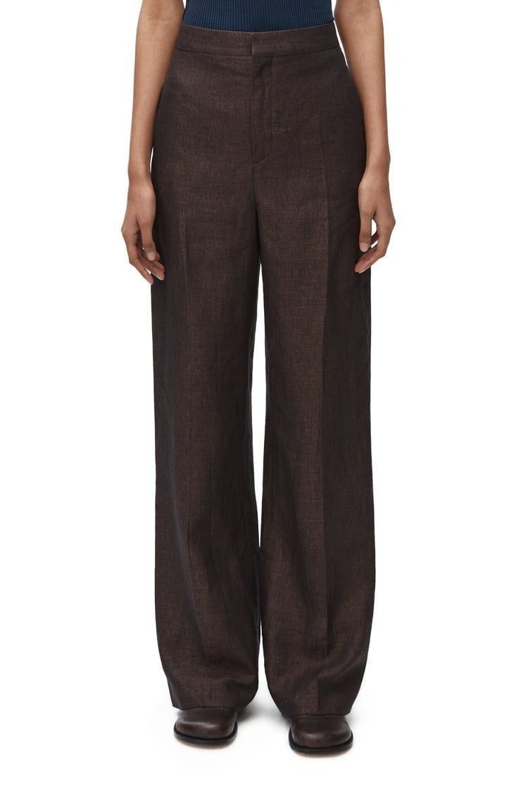 High waisted trousers in linen