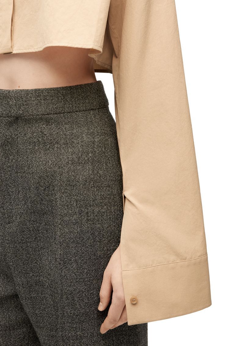 Cropped shirt in cotton