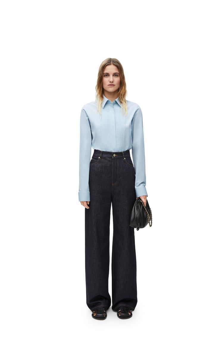 Pleated shirt in cotton