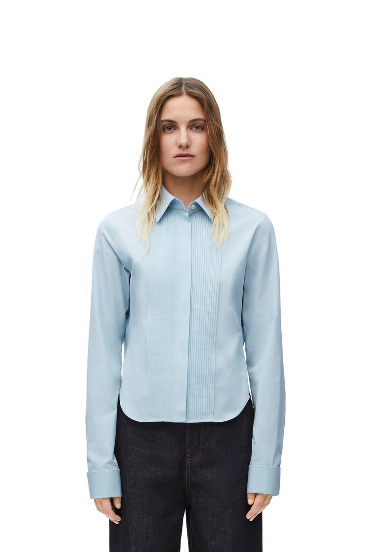 Pleated shirt in cotton