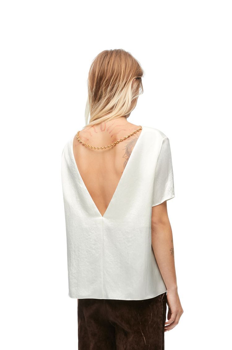 Chain top in technical satin