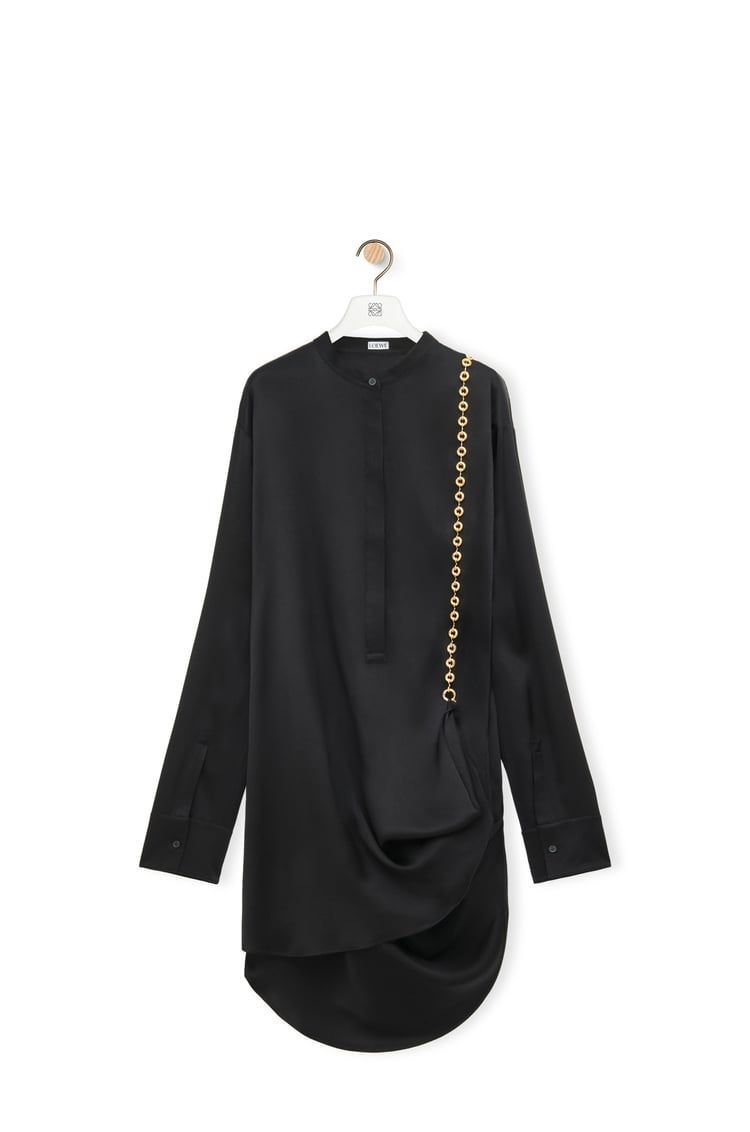 Chain shirt dress in silk