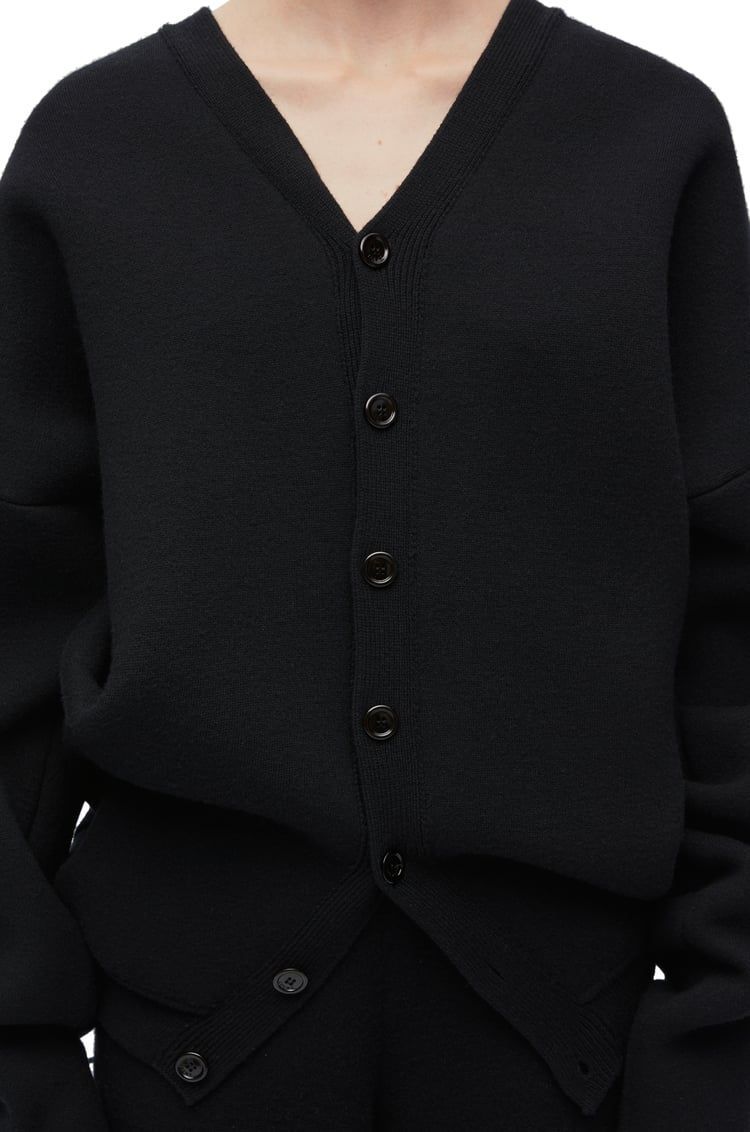 Draped cardigan in wool blend