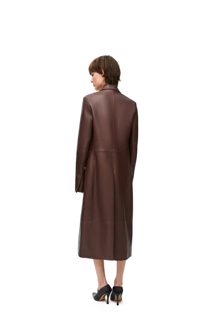 Double breasted coat in nappa lambskin
