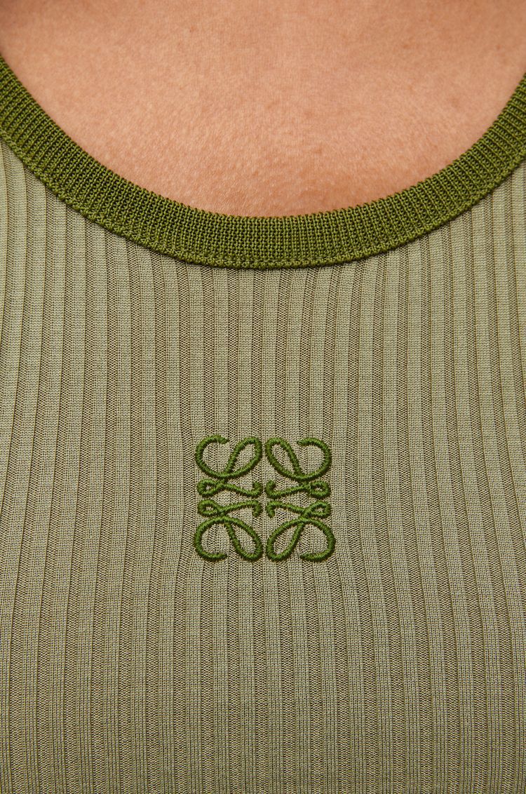 Loewe Logo Embroidered Ribbed Tank Top
