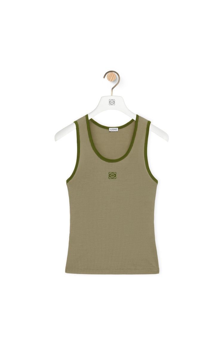 Loewe Logo Embroidered Ribbed Tank Top