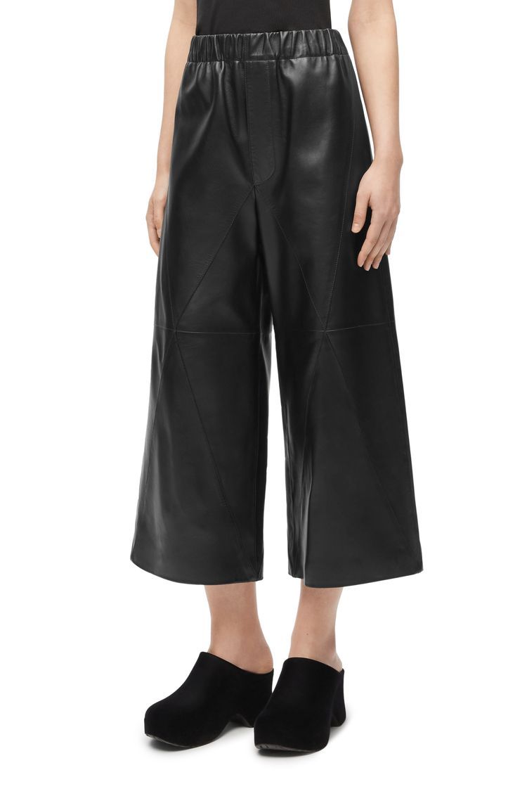 Puzzle Fold cropped trousers in nappa lambskin