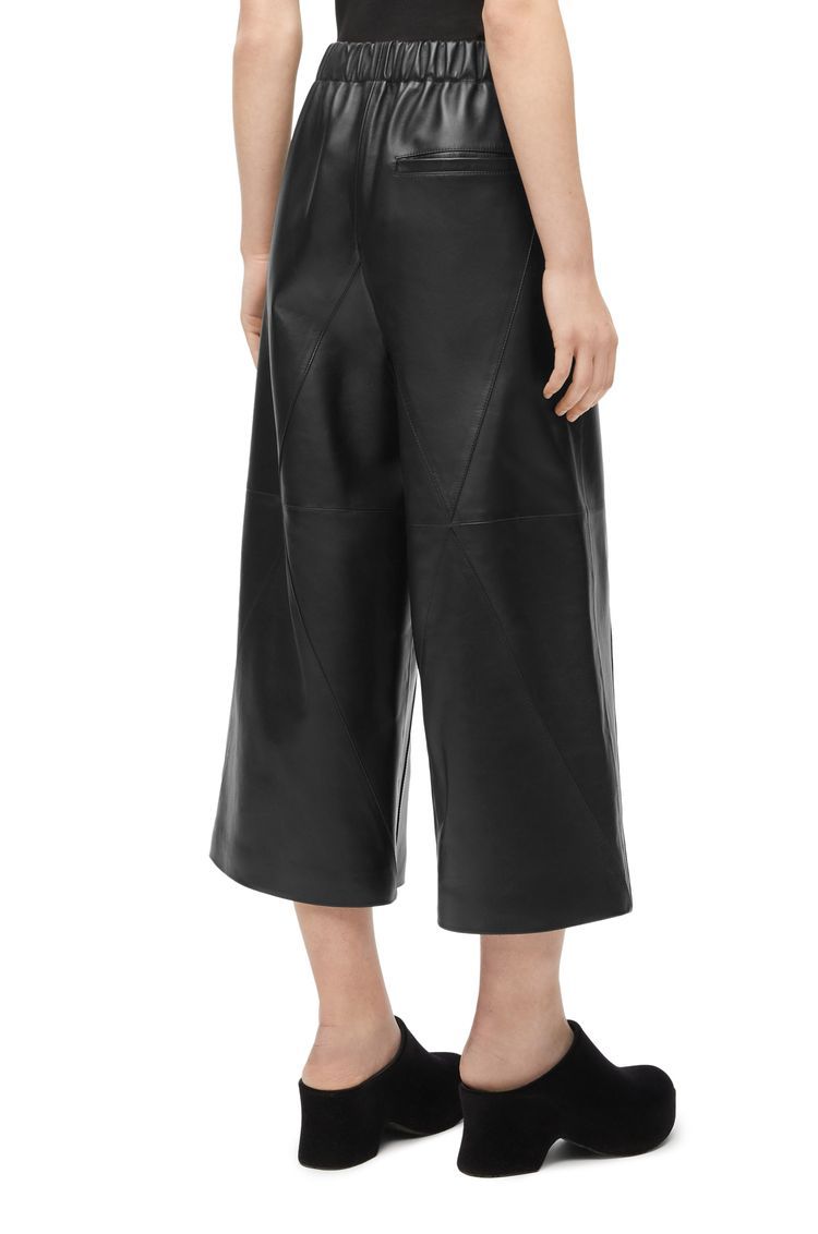 Puzzle Fold cropped trousers in nappa lambskin