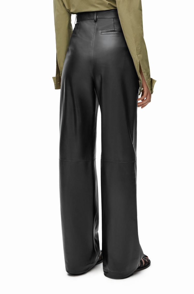 High waisted trousers in nappa lambskin