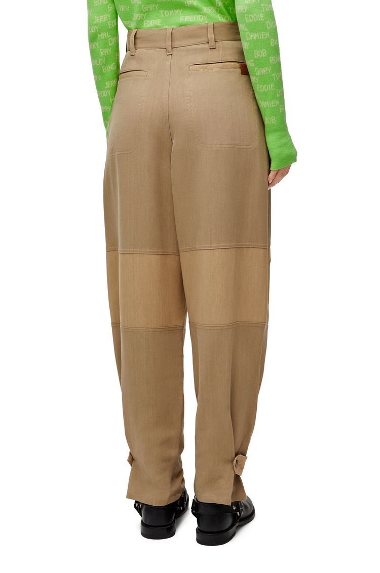 Cargo trousers in viscose and linen
