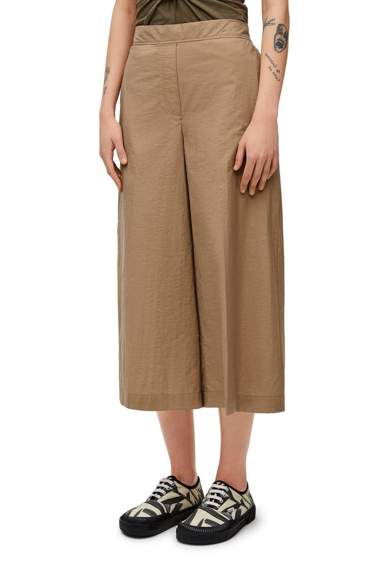Cropped trousers in cotton blend