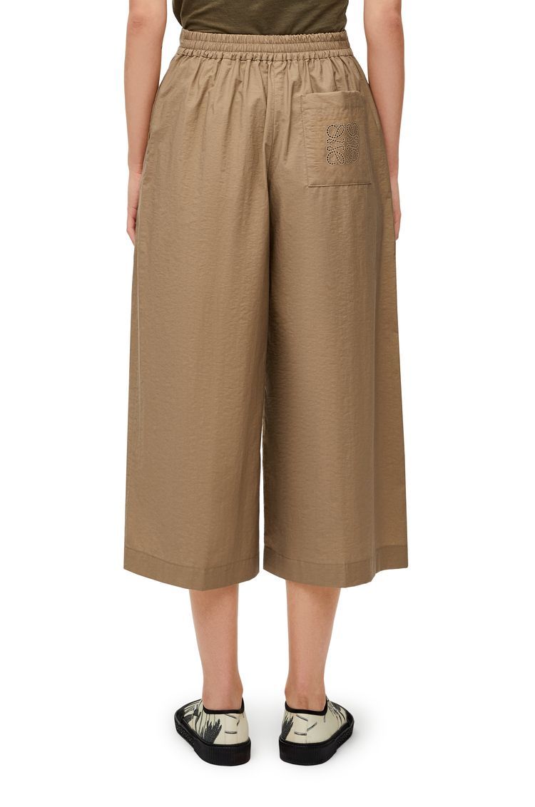 Cropped trousers in cotton blend