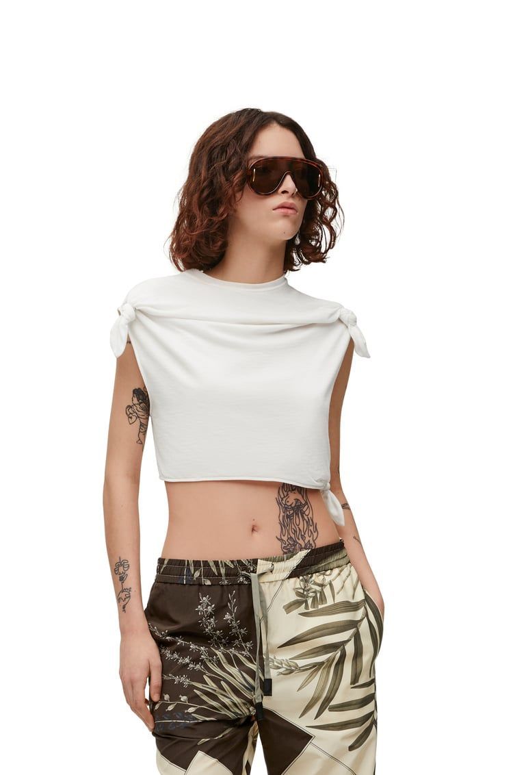 Knot top in cotton blend