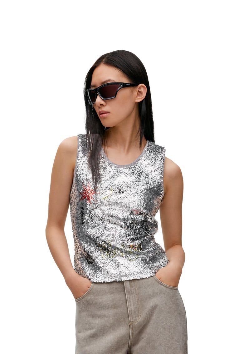 Tank top in sequins