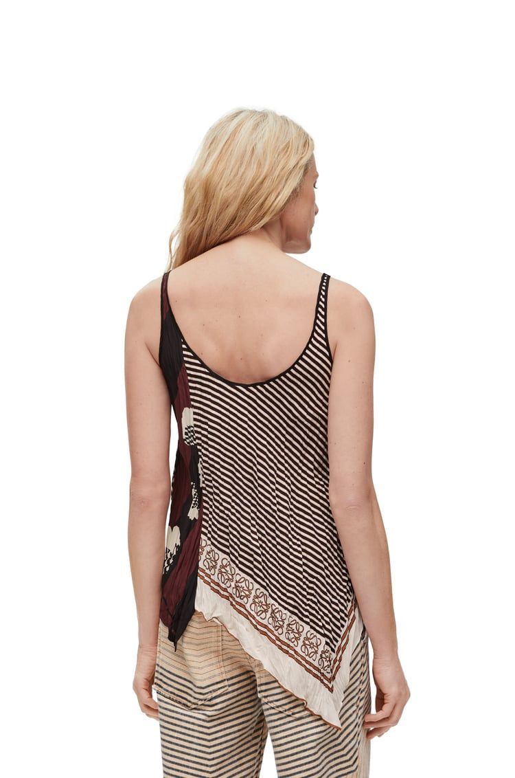 Tank top in crinkled habotai