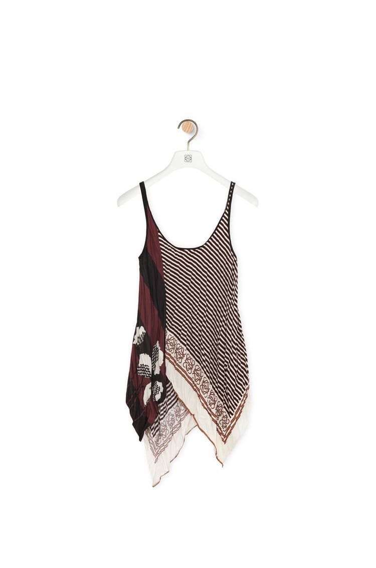 Tank top in crinkled habotai