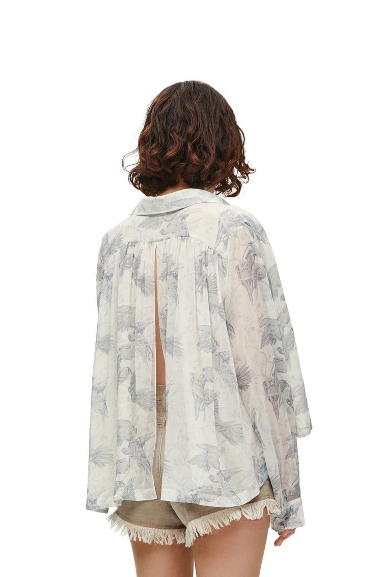 Trapeze shirt in cotton and silk