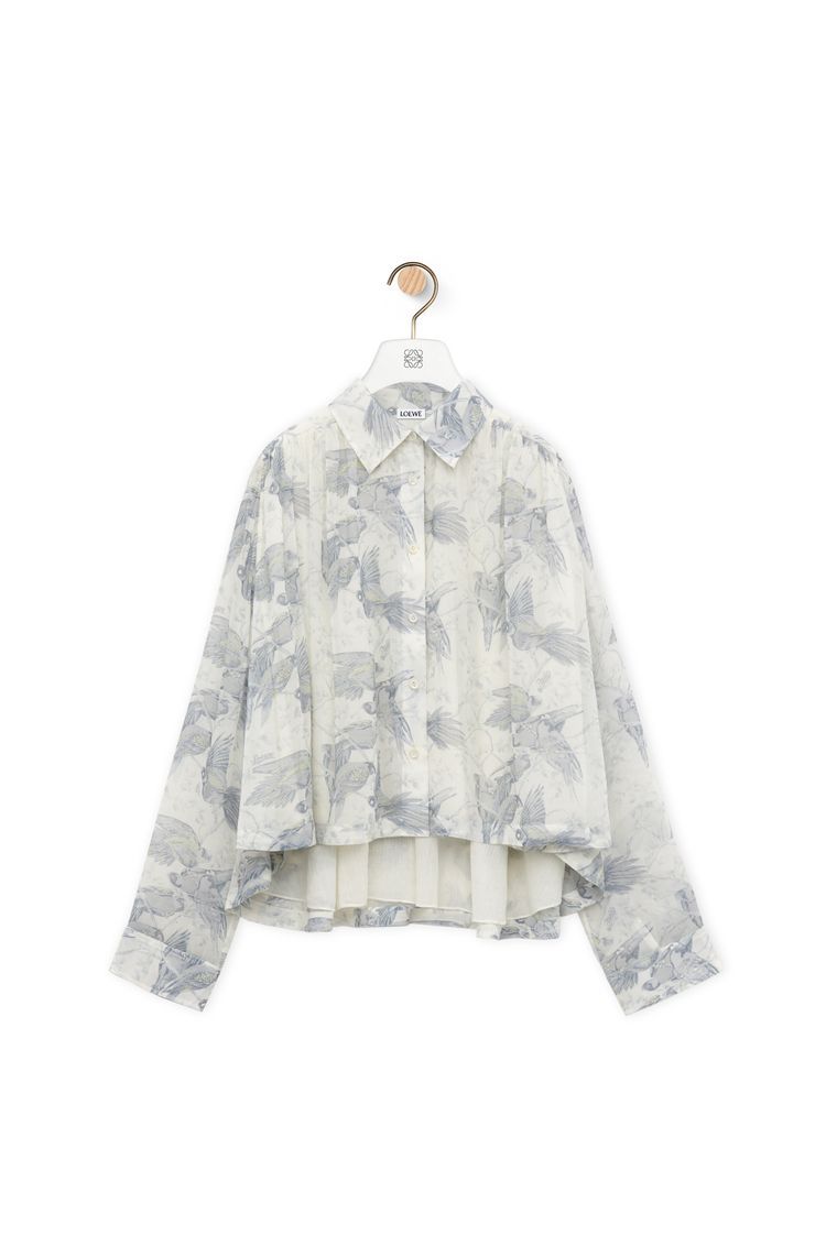 Trapeze shirt in cotton and silk