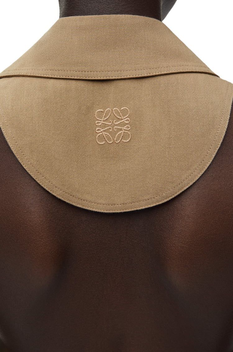 Wrap top in viscose and linen