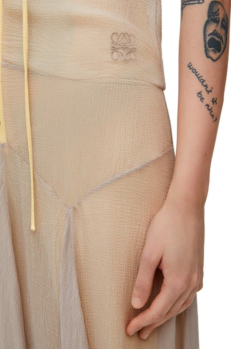 Hooded jumpsuit in silk and viscose