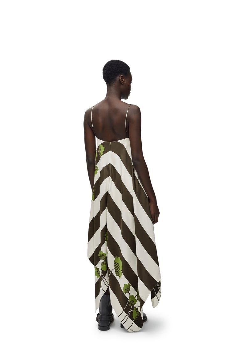 Asymmetric dress in silk