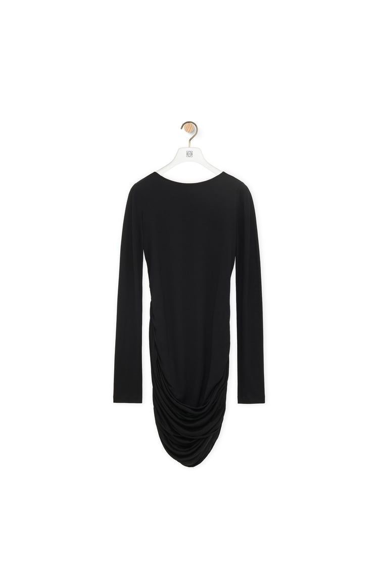 Draped dress in lyocell