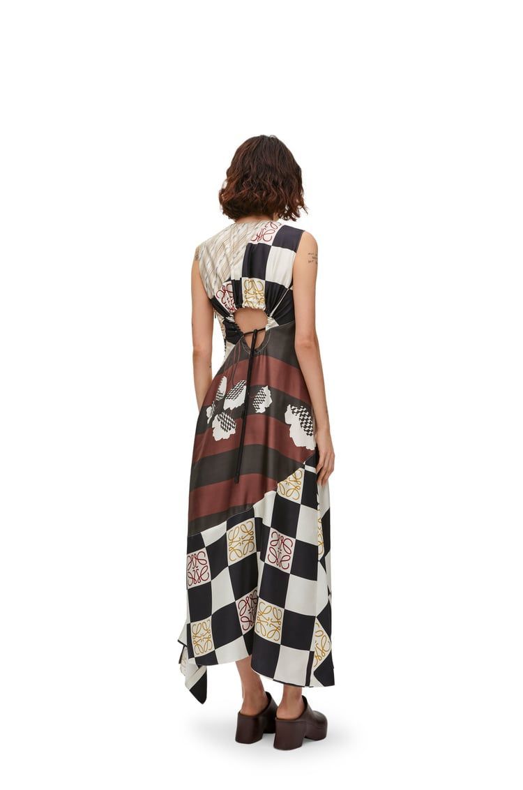 Cut-out dress in silk