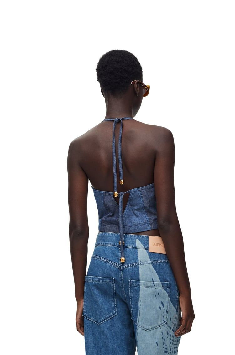 Strappy top in denim