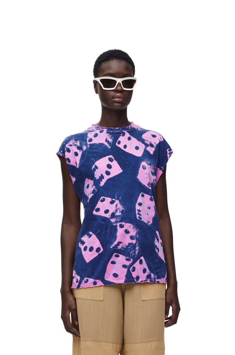 Sleeveless t-shirt in cotton