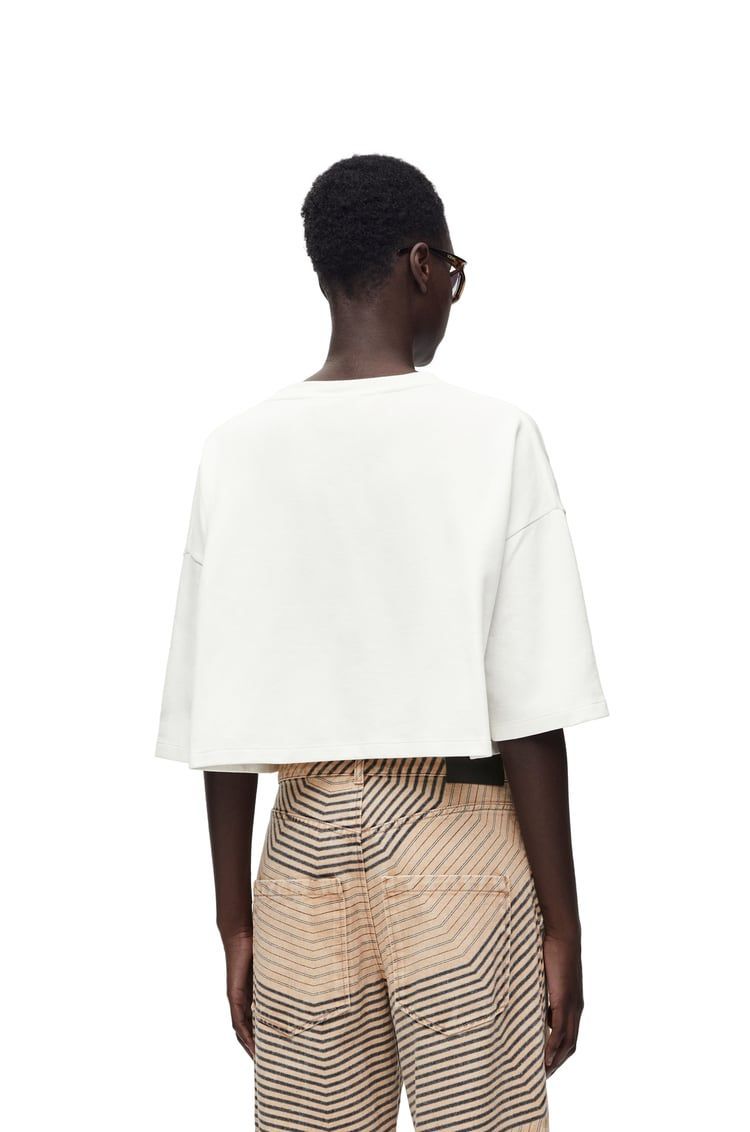 Cropped t-shirt in cotton blend