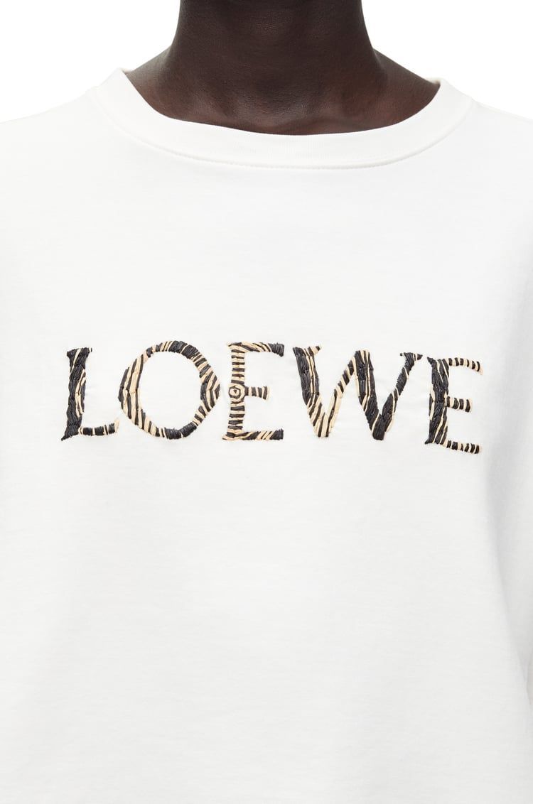 Cropped t-shirt in cotton blend