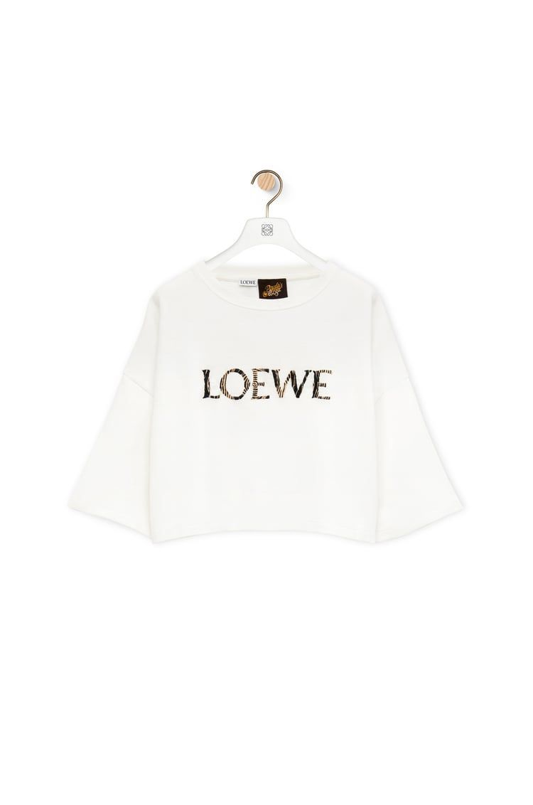 Cropped t-shirt in cotton blend