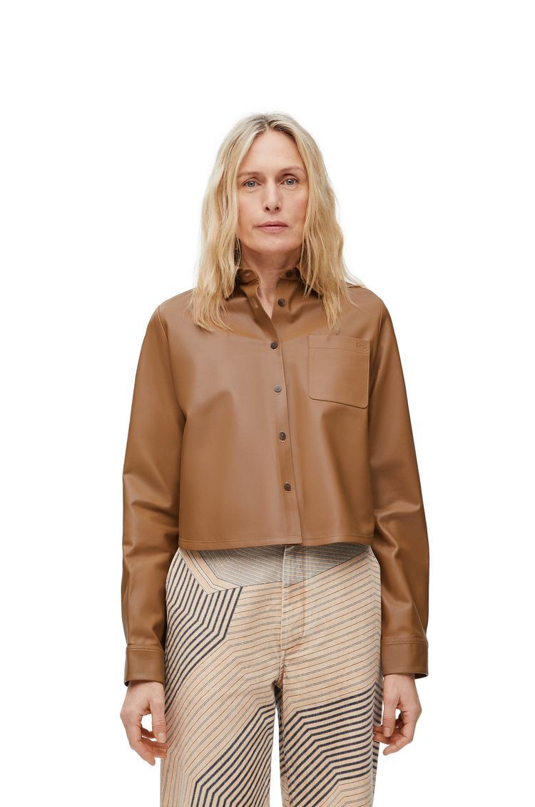 Trapeze shirt in nappa lambskin
