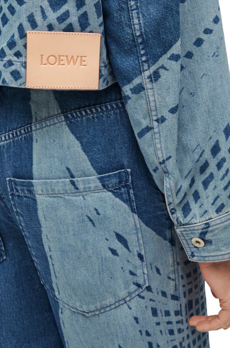 Cropped hooded jacket in denim
