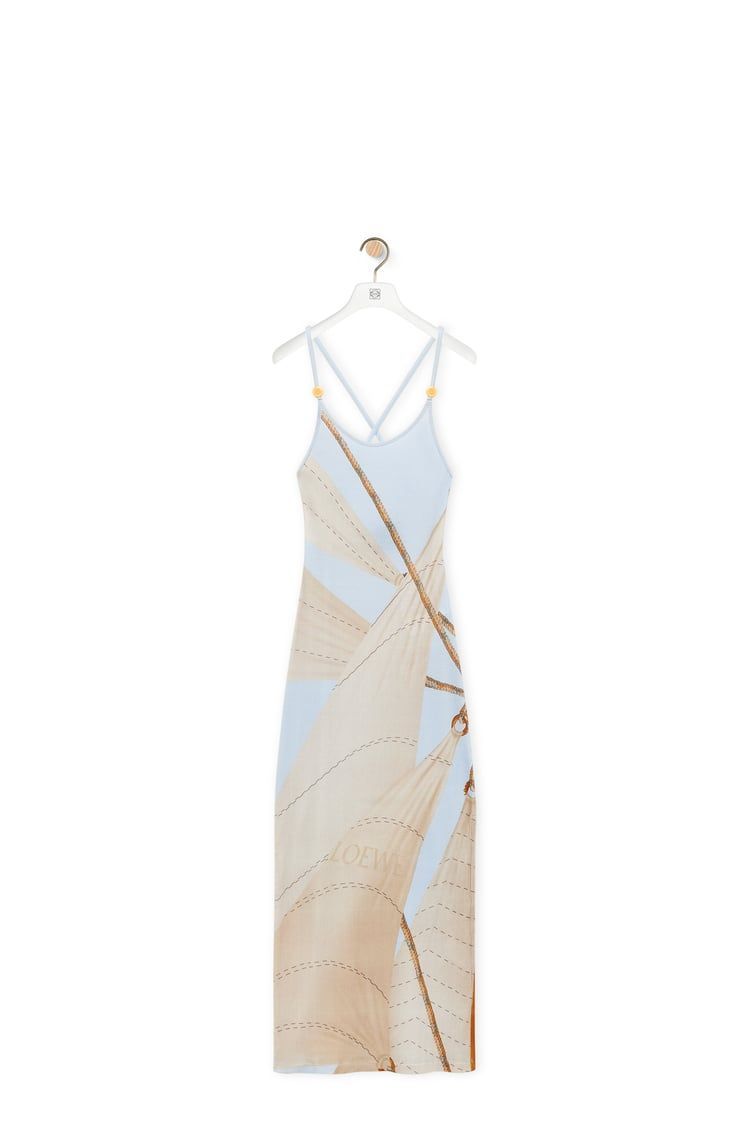 Strappy dress in cotton blend