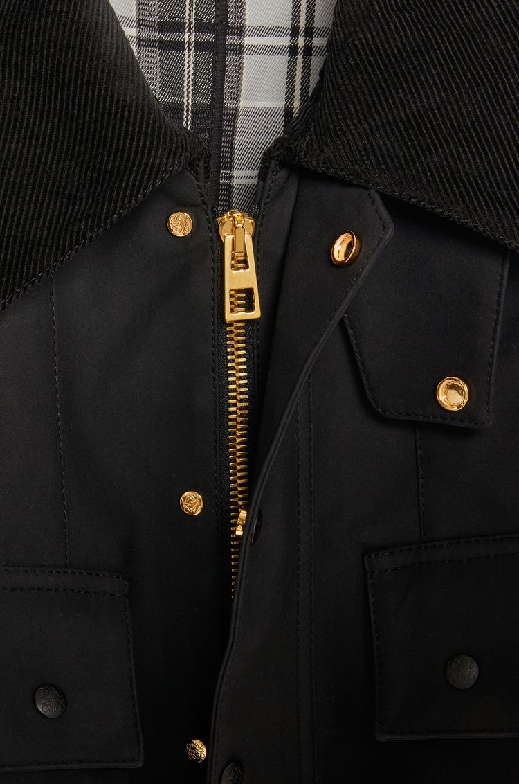 Trapeze parka in waxed cotton