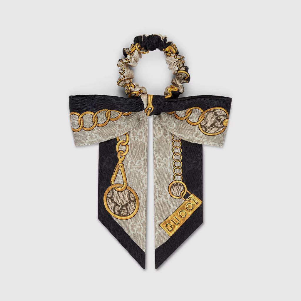 Silk GG Gucci chain scrunchie