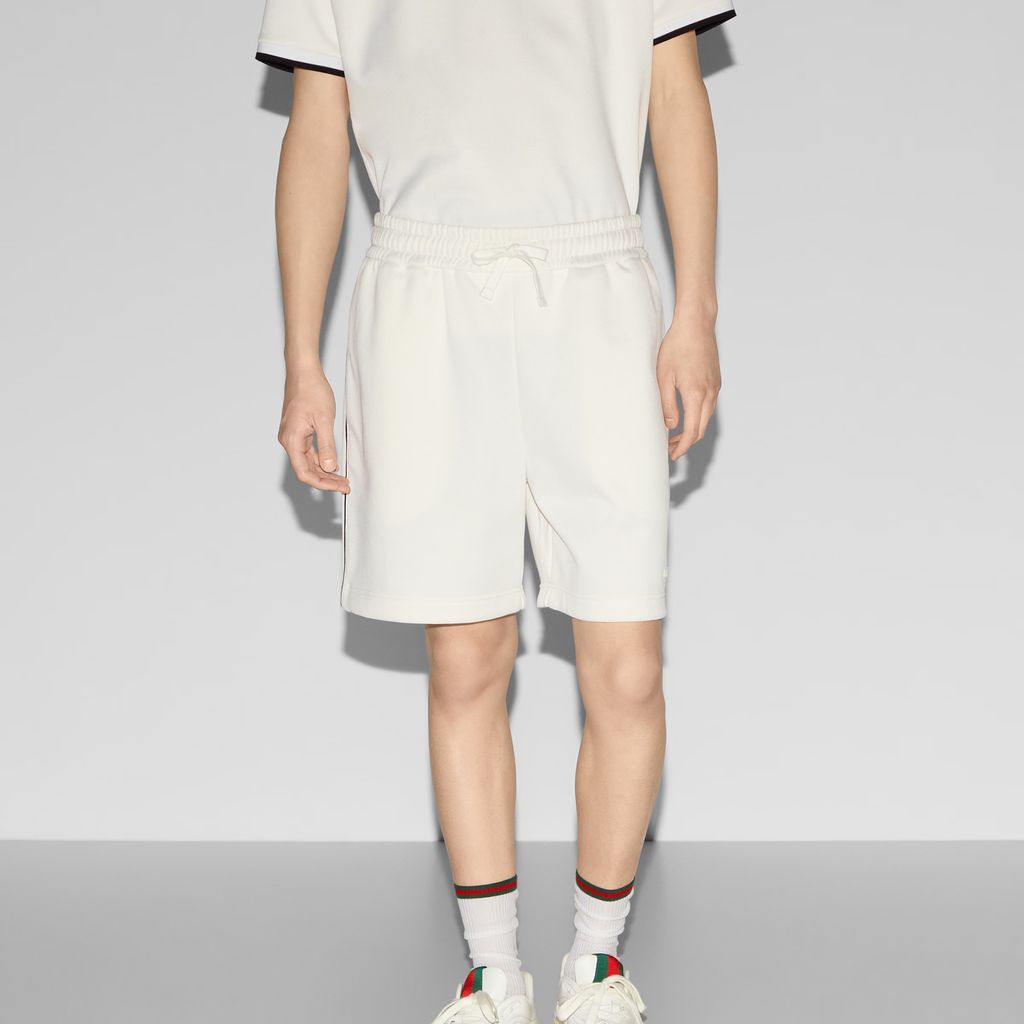 Cotton piquet shorts with embroidery