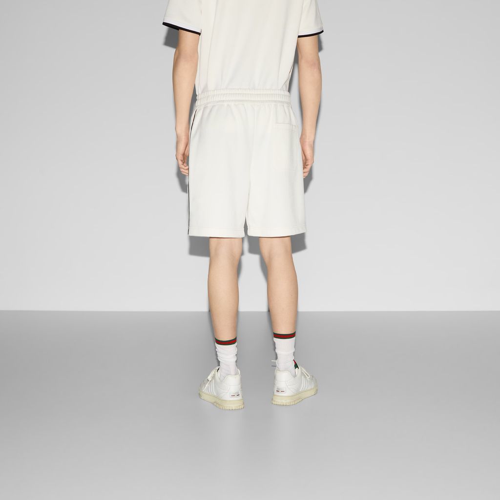 Cotton piquet shorts with embroidery