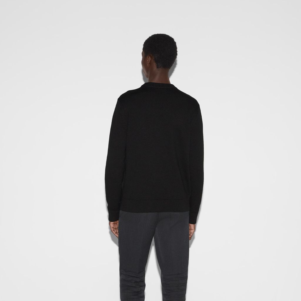 Wool cashmere sweater with intarsia