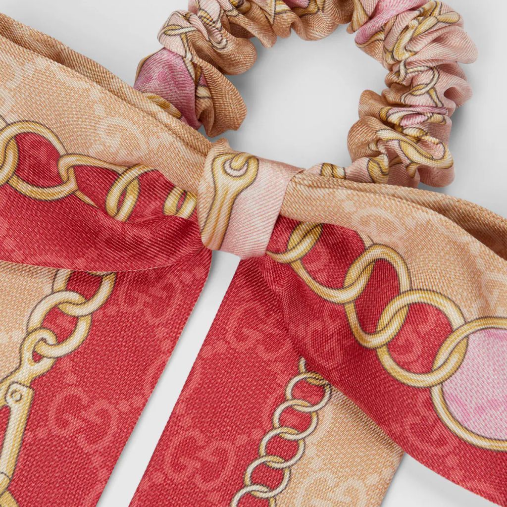 Silk GG Gucci chain scrunchie